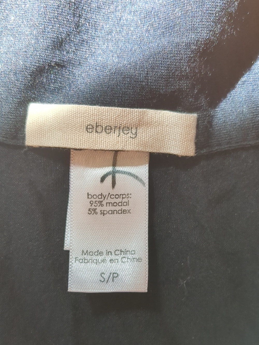 Eberjey Gisele Tencel modal black white trim button up long pajama set,-158.00 - Picture 7 of 9
